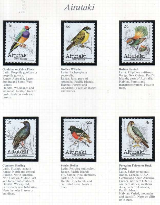 WORLD SELECTION OF BIRDS UMM SINGLES. NOT ALL COMPLETE SETS. AS PER (X30) SCANS. NICE LOT. READ