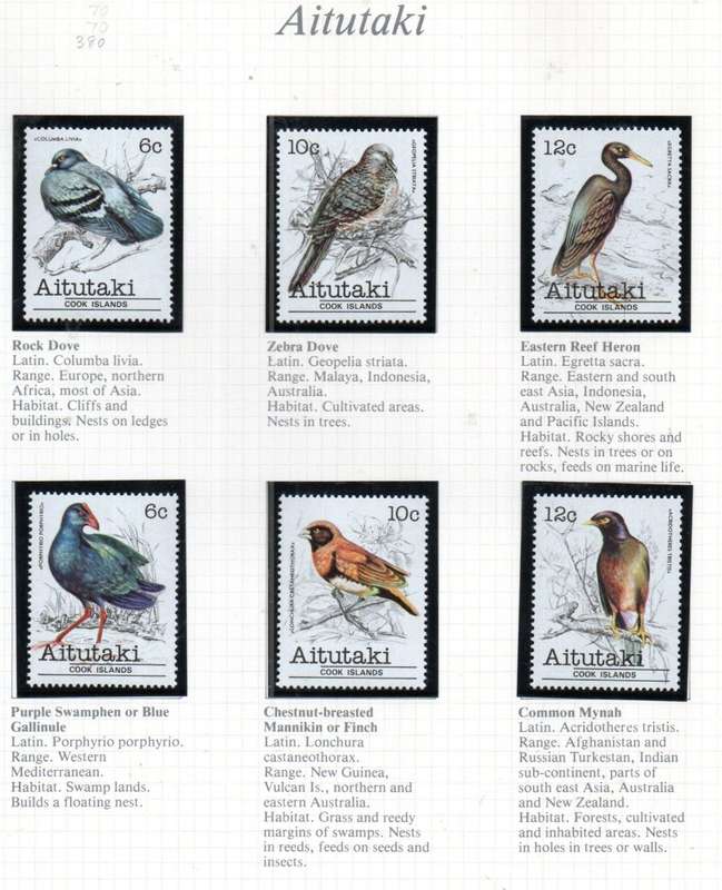 WORLD SELECTION OF BIRDS UMM SINGLES. NOT ALL COMPLETE SETS. AS PER (X30) SCANS. NICE LOT. READ