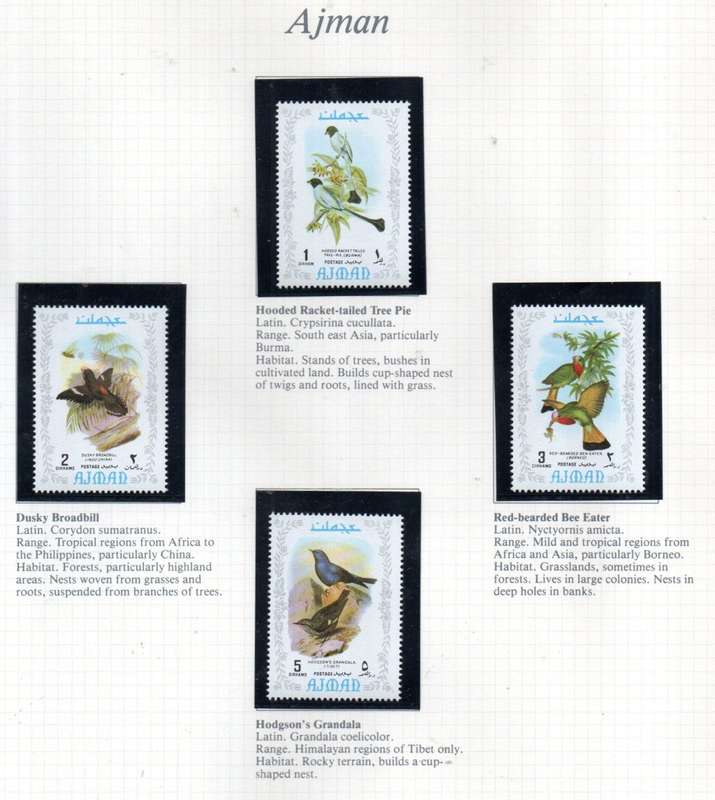 WORLD SELECTION OF BIRDS UMM SINGLES. NOT ALL COMPLETE SETS. AS PER (X30) SCANS. NICE LOT. READ