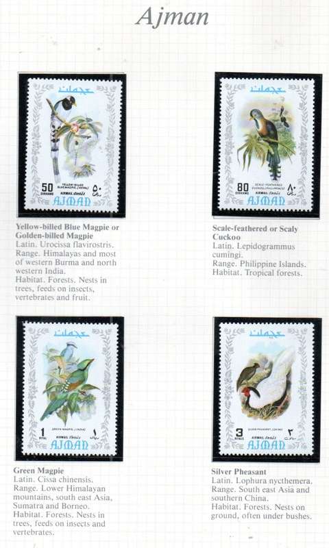 WORLD SELECTION OF BIRDS UMM SINGLES. NOT ALL COMPLETE SETS. AS PER (X30) SCANS. NICE LOT. READ
