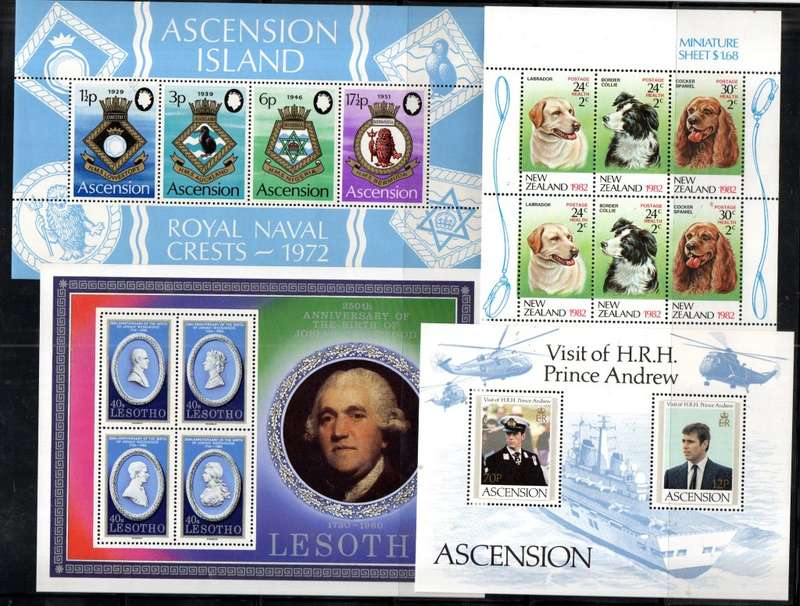 WORLD CLEARANCE LOT OF (X40+) UMM MINI SHEETS ETC. AS PER (X10) SCANS! GOOD VALUE. NICE THEMATIC MIX