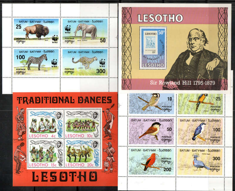 WORLD CLEARANCE LOT OF (X40+) UMM MINI SHEETS ETC. AS PER (X10) SCANS! GOOD VALUE. NICE THEMATIC MIX
