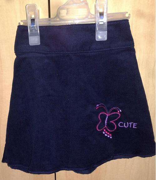 **HOT ITEM** Girls / Toddlers Corduroy Mini Skirt - Navy Blue - 2-3 yrs