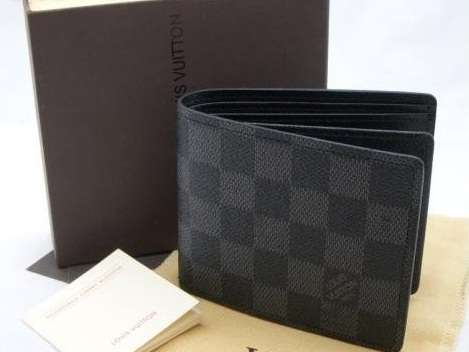 Men's Louis Vuitton Damier Graphite Florin Wallet (Genuine Leather)