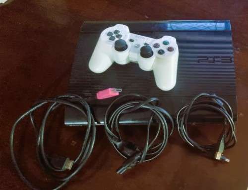 PS3 slim console with 29 Games , Original Sony Remote & HDMI Cable. Plug and play!