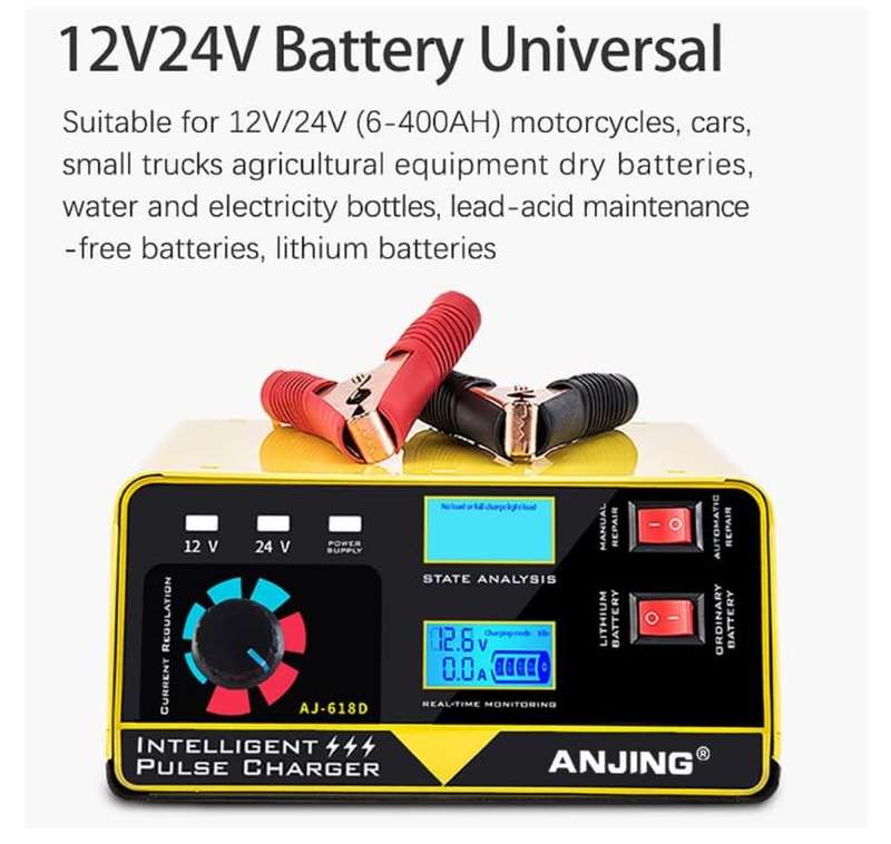 Smart Trickle Charger Maintainer Deep Cycle Battery Repair Charger 12V 24V