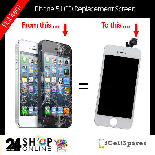 iPhone 5 LCD Screen Replacement (white)