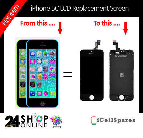 iPhone 5C LCD Screen Replacement (Black)