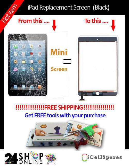 iPad 3 Screen Replacement - FREE TOOLS (Black)