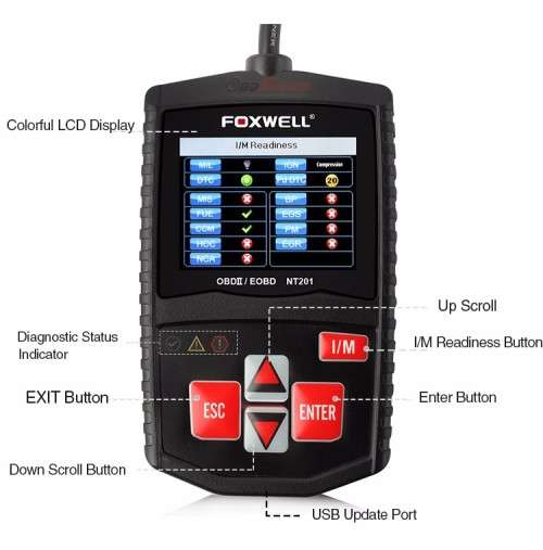 FOXWELL NT201 Universal Car Diagnostic Scanner