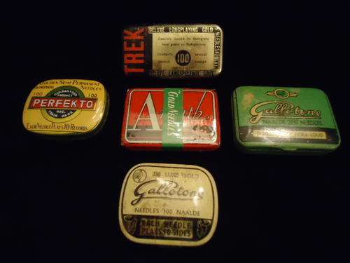 5XGRAMOPHONE NEEDLE TINS(STILL FULL AND ARDATH STILL SEALED)NICE LOT