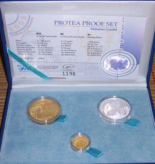 ****2008 PROTEA PROOF SET MAHATMA GANDHI****
