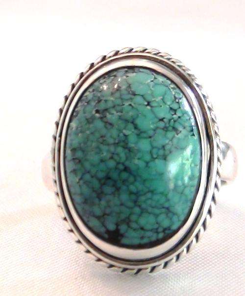 Turquoise ring , 925 Silver. Size 7