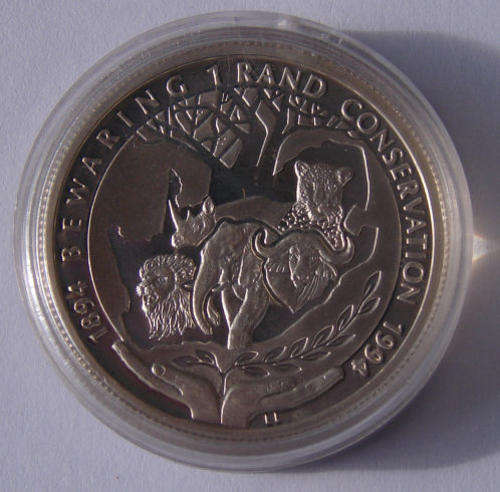 South Africa  Silver R1 1994 Conservation Coin Excellent Condition in original box