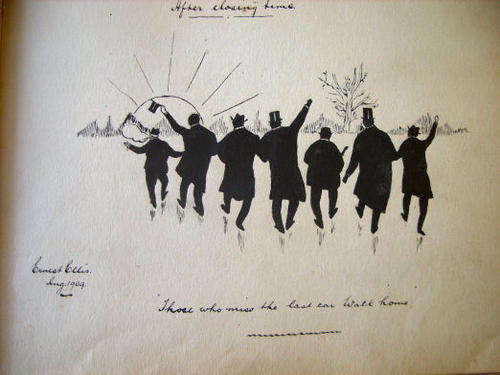 Extremely Rare Autograph book with original watercolours, and ink drawings 100 years old!