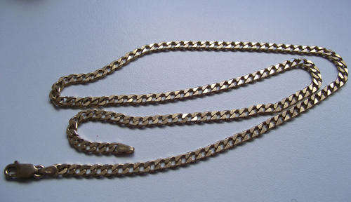 Reduced 14ct yellow gold 51cm square curb link chain with valuation certificate
