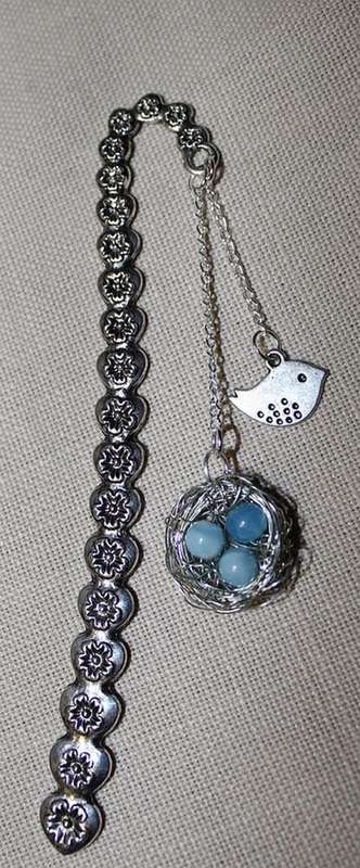 Birdnest silver bookmark