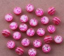 50 Pcs Hot Pink Resin Glitter Beads Approx 8mm