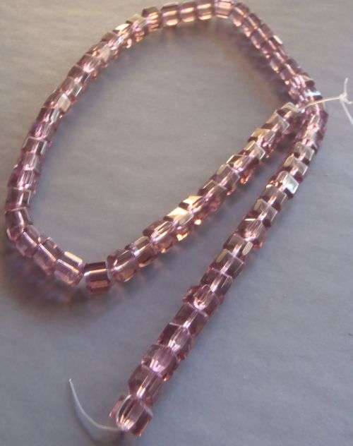 Glass Square Beads - Lilac (6mm)