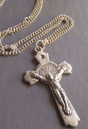 SALE: Tibet silver Cross Pendant (with chain necklace)