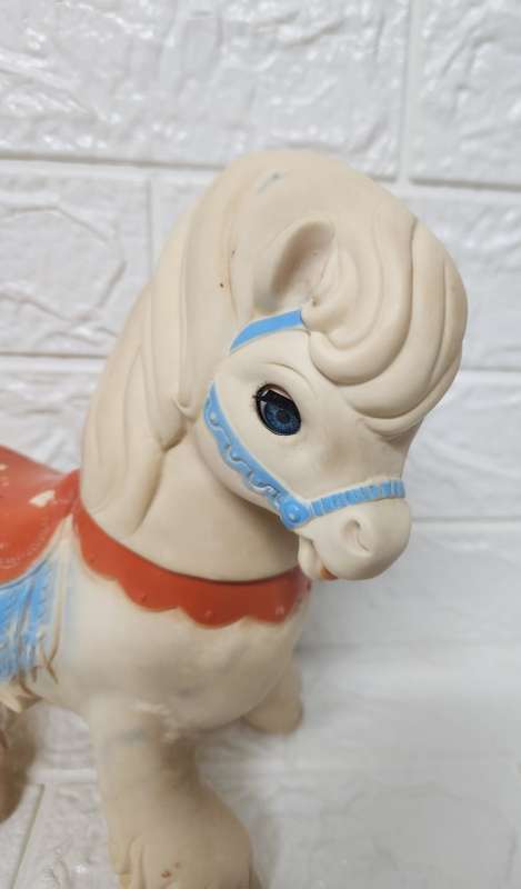 Rare 1961 Edward Mobley Large Size Rubber Pony Horse toy