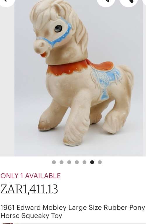 Rare 1961 Edward Mobley Large Size Rubber Pony Horse toy