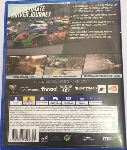 Project Cars 2 PS4 Game