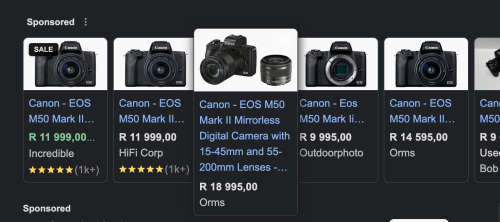 Pre-Loved Canon EOS M50 Mark II + 15-45mm + 55-200mm Mirrorless Camera Kit