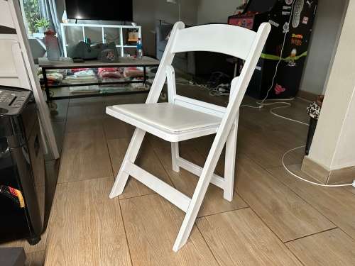 Pair of Pre-Owned Wimbledon Style White Folding Chairs