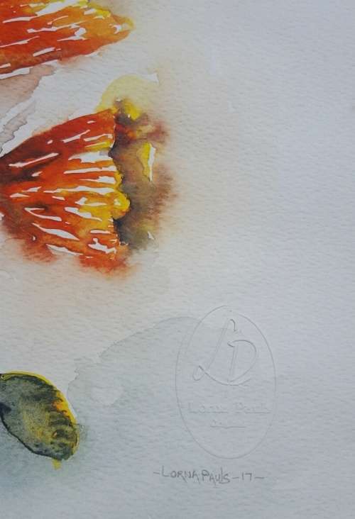 Original Painting by Lorna Pauls - Yellow Poppies (42 x 29.5 cm or 16.5 x 11.5")
