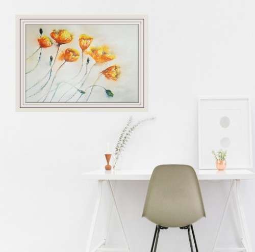 Original Painting by Lorna Pauls - Yellow Poppies (42 x 29.5 cm or 16.5 x 11.5")