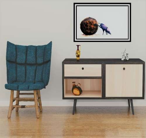Original Painting by Lorna Pauls - Dung Beetle (55cm x 37.5cm or 21.5" x 14.5")