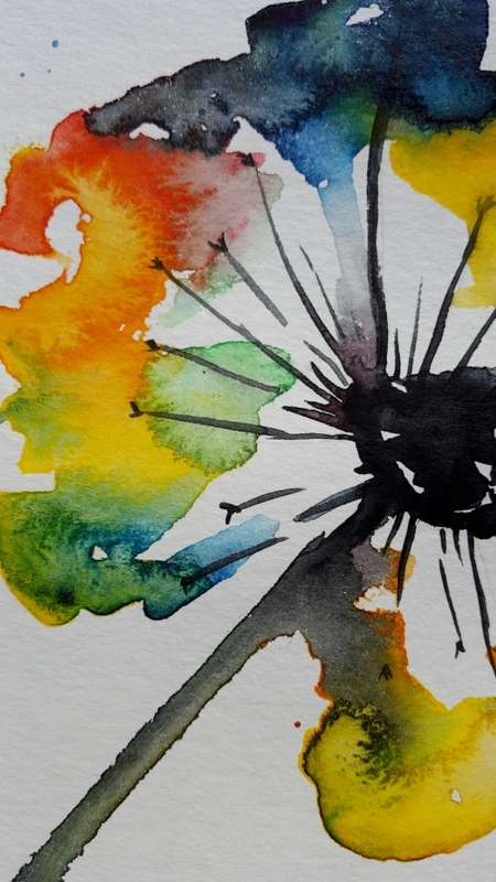 Original Painting by Lorna Pauls - Dandelion 1 (A4- 21cm x 29.5cm)