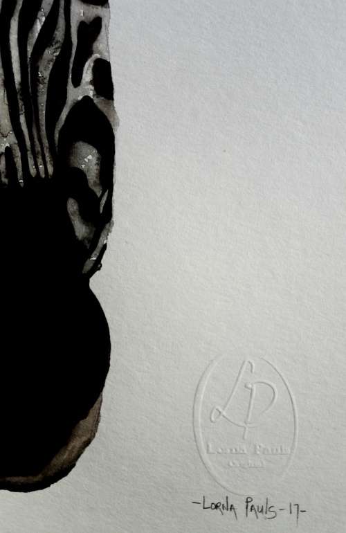 Original Painting by Lorna Pauls - Zebra2 (29.7cm x 42cm)