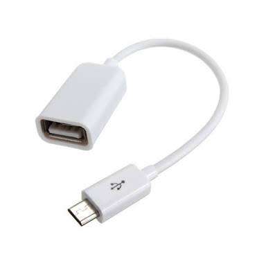 Micro USB to USB Cable Adapter OTG (White)