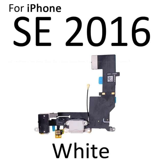 Iphone SE Charging Port Flex Replacement - iPhone 5 SE 1st gen Charging Board - White (Brand New)