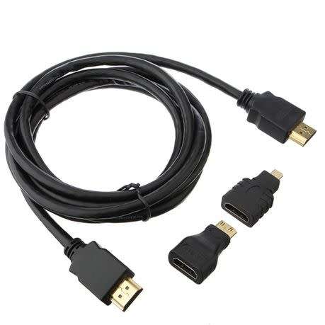 3 In 1 4K Ultra 1.5M HDMI To Mini & Micro HDMI Adapter Cable (Local Stock)