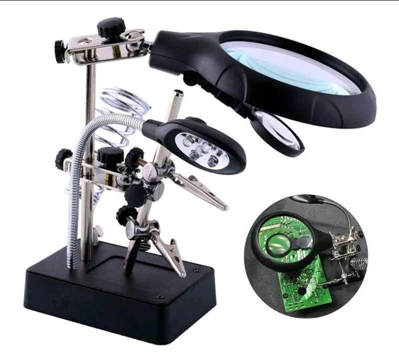 Magnifying Lamp with Helping Hands - Soldering Holder - LED Magnifying Lamp(Brand New) (Local Stock)