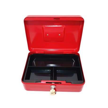 Cash Box - Large Metal with Lock & 2 Keys (Blue Colour) (Local Stock) (Brand New)