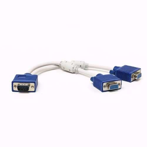 VGA 1 to 2 Splitter Adapter Cable HD Monitor Computer Monitor Projector (Local Stock) (Auction Item)