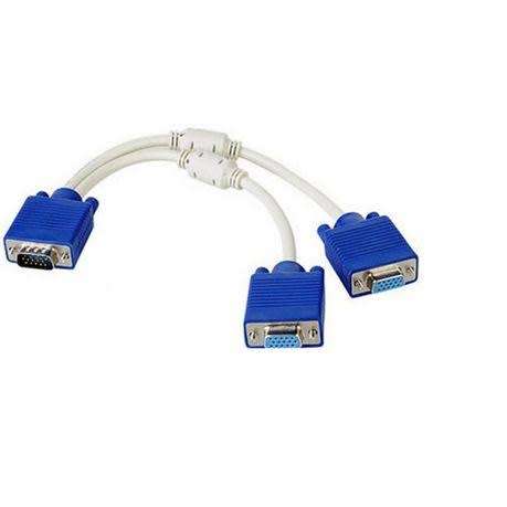 VGA Male To 2 VGA Female Converter (15 Pin Cable) (Local Stock) (Brand New)