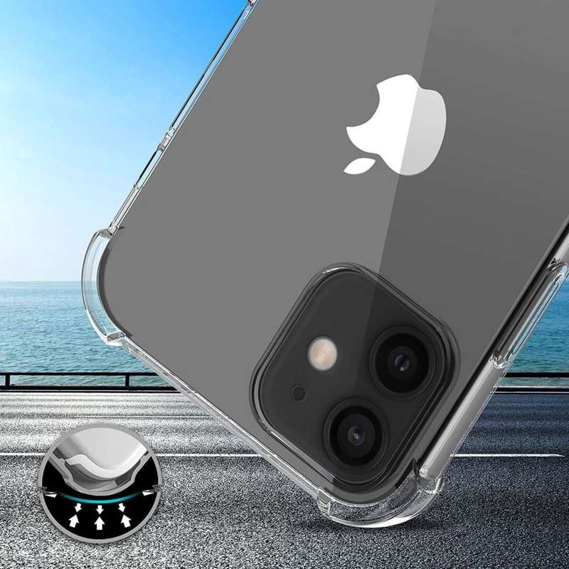 Shockproof TPU Protective Clear Pouch Gel Case For iPhone 12 (Local Stock) (Brand New)