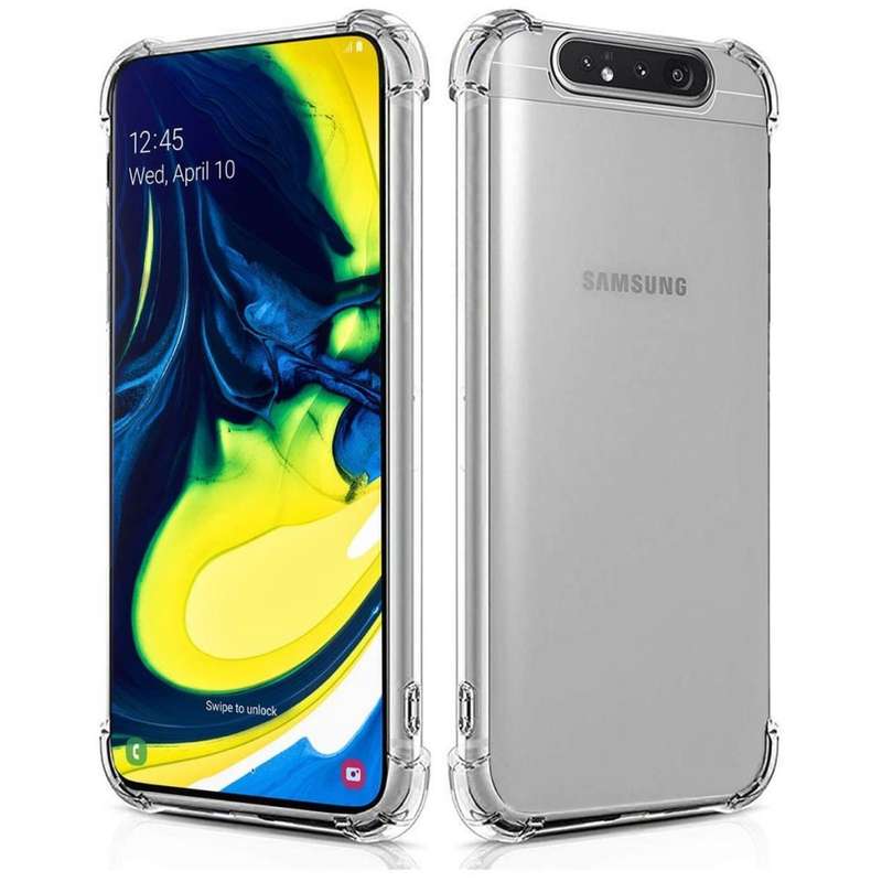TPU Clear Pouch Gel Case & 9D Tempered Glass Double Kit for Galaxy A80 (Local Stock) (Brand New)