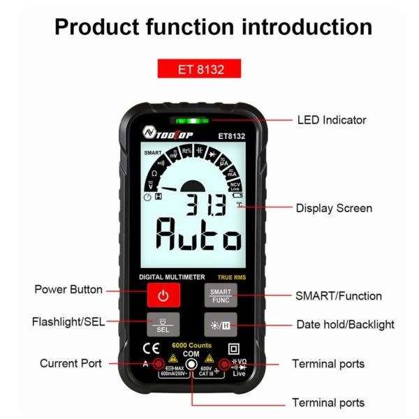 Smart Multimeter Intelligent High Accuracy Digital Multimeter (Local Stock) (Brand New)
