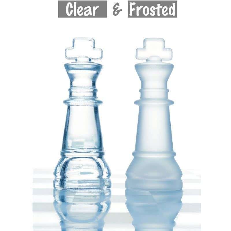 GS Glass Chess Set Board Game Elegant Design 32 Frosted and Clear Pieces (Local Stock)