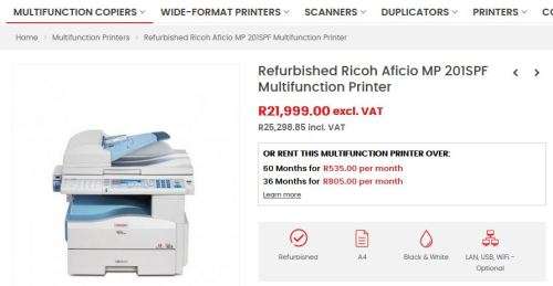 Nashua Ricoh MP201SPF