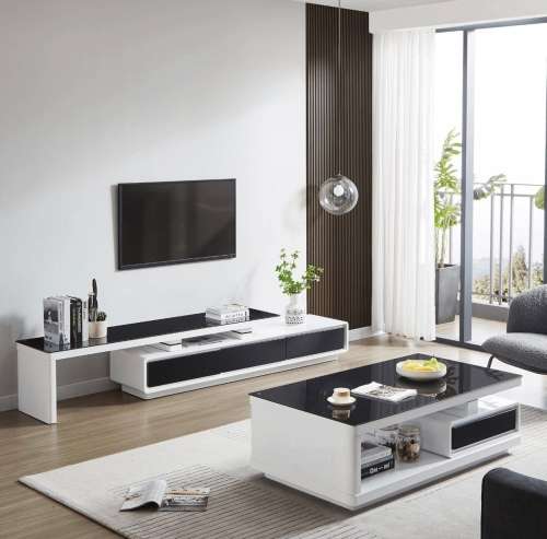 TV Stand + Coffee Table (Stylish Living Room and Loung Entertainment Set)
