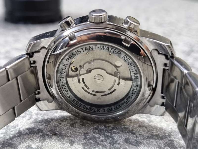 TCM Automatic watch Silver-tone Stainless Steel Chronograph