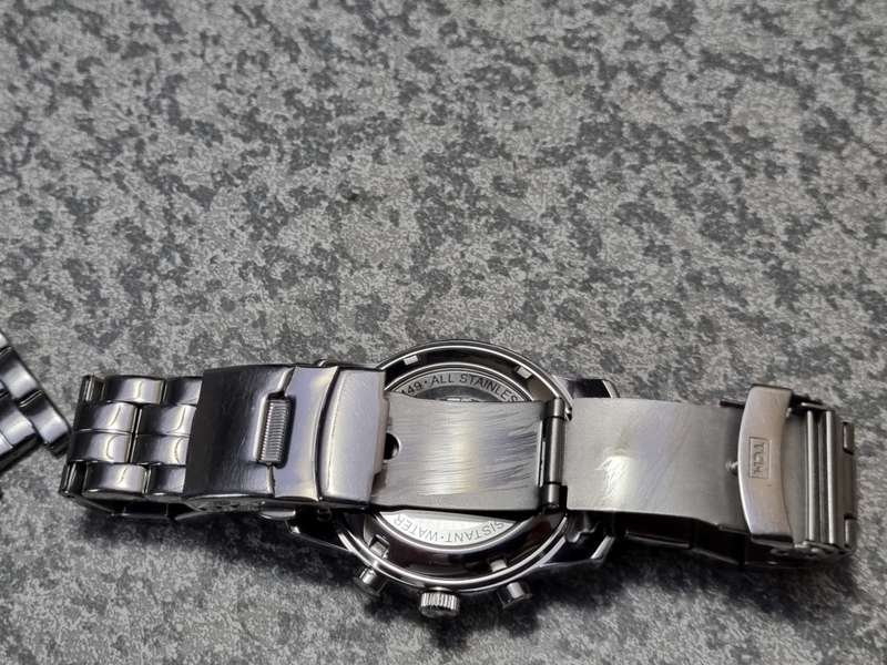 TCM Automatic watch Silver-tone Stainless Steel Chronograph