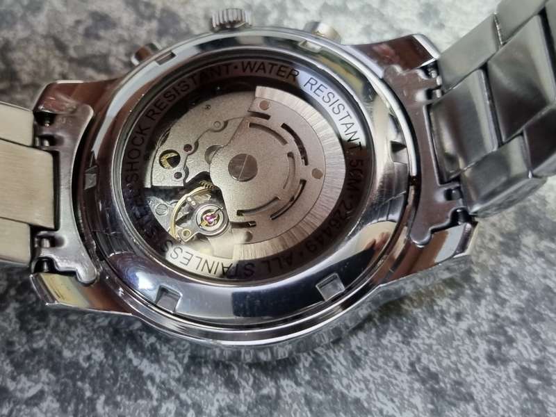 TCM Automatic watch Silver-tone Stainless Steel Chronograph